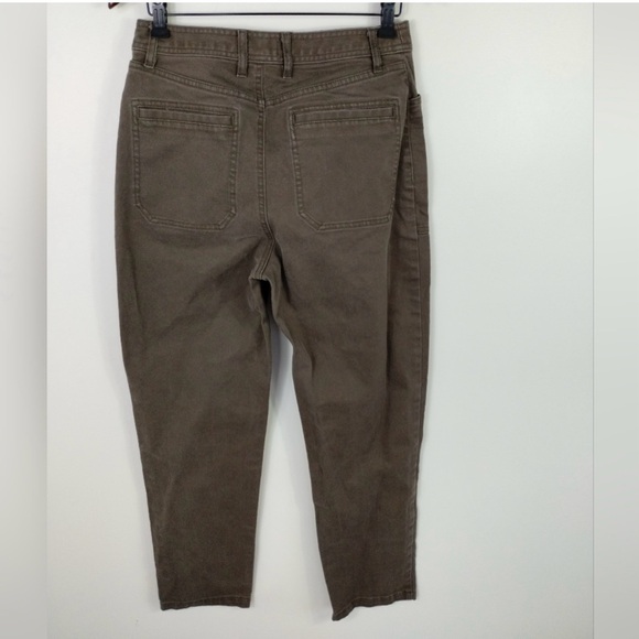 Wilfred Free Belen High Rise Pants 8 Brown Exposed Button Fly - Picture 12 of 13